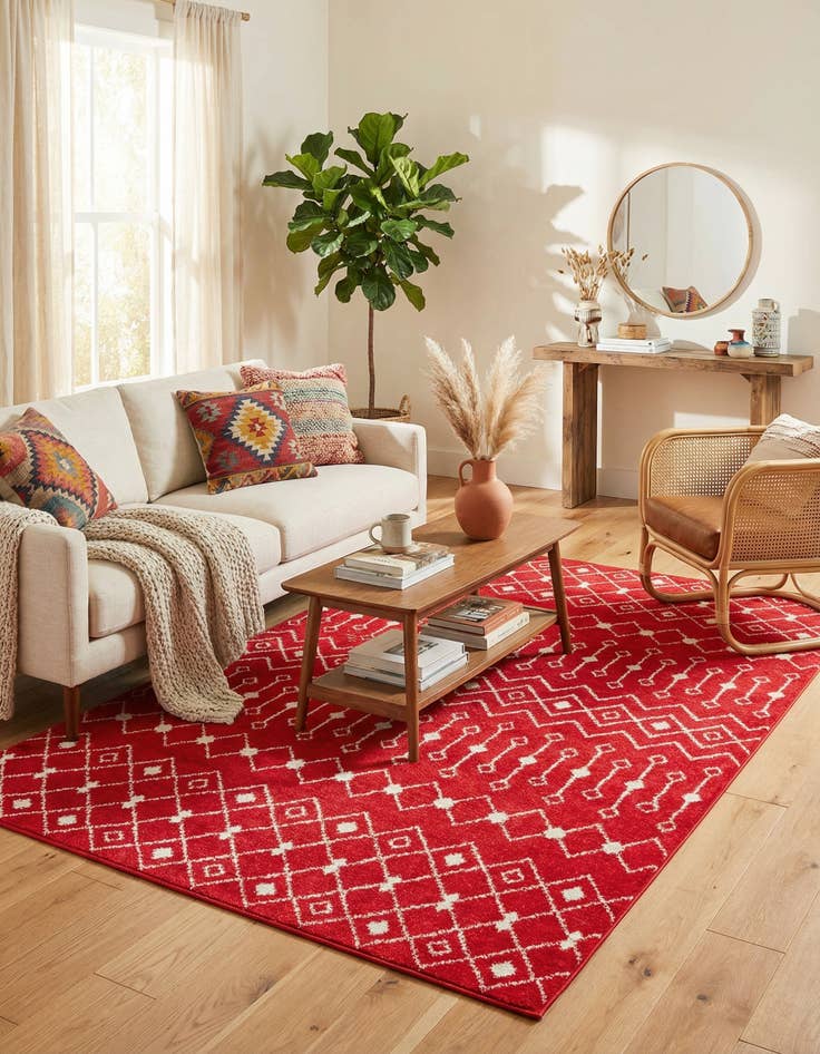 Detail image of 6' x 9' Moroccan Trellis Rug