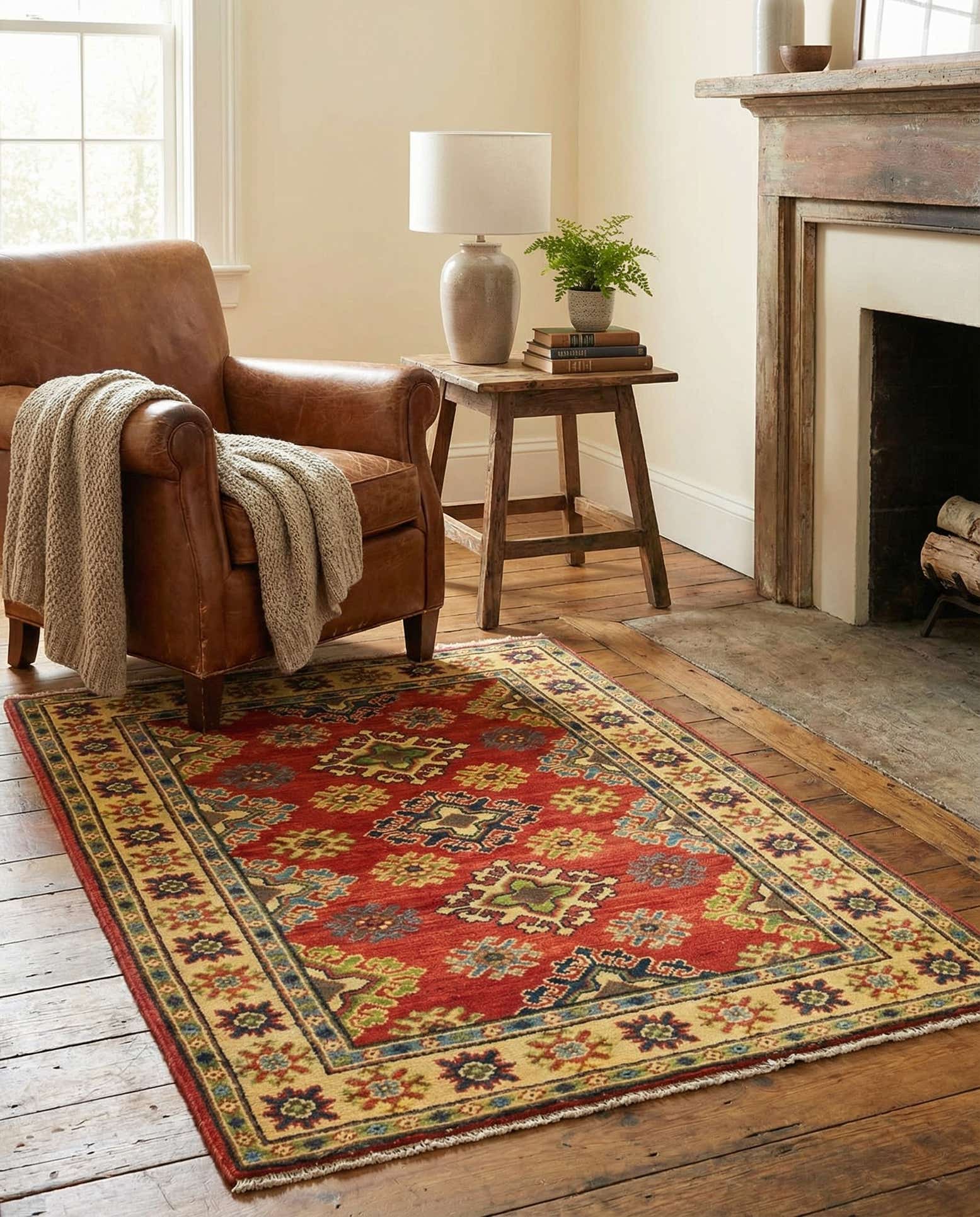 2' 7 x 3' 11 Hand Knotted Kazak Rug