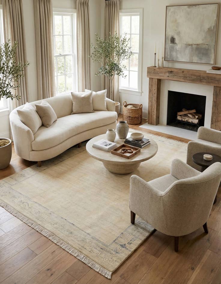 Detail image of 6' 7 x 9' 7  Hand Knotted Darya Wool Rug