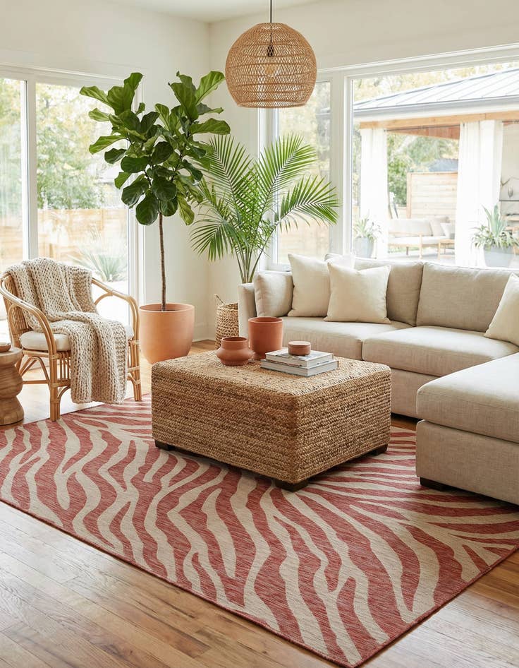 Detail image of  7' 10 x 11'  Washable Safari Indoor / Outdoor Rug