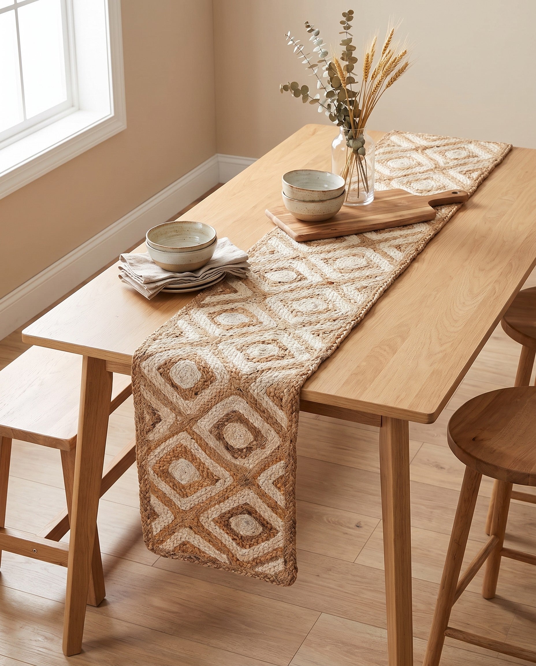 1' 2 x 5' 1 Handmade Braided Jute Table Runner Rug