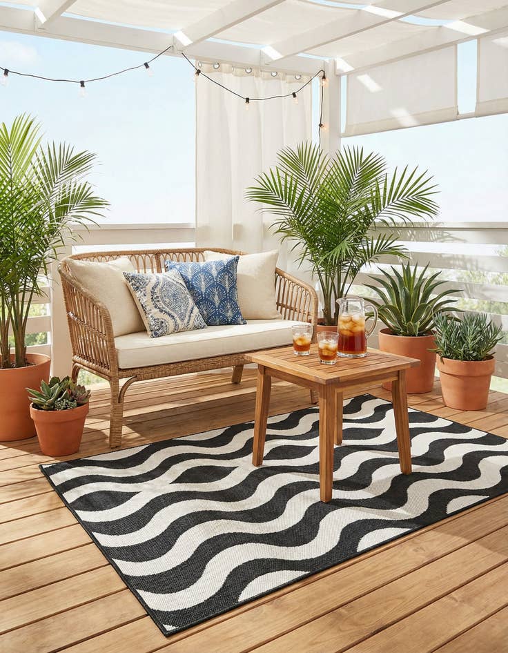 Detail image of  3' 3 x 5' 3  Washable Jill Zarin Palm Springs Indoor / Outdoor Rug