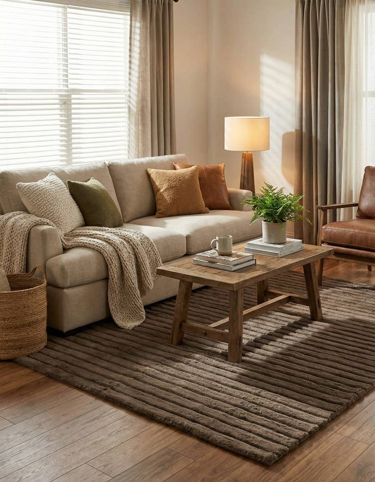 Detail image of  5' x 7' Carved Solid Rabbit Rug