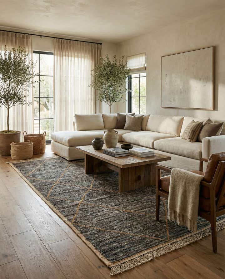 8' x 10' 4 Hand Knotted Moroccan Wool Rug