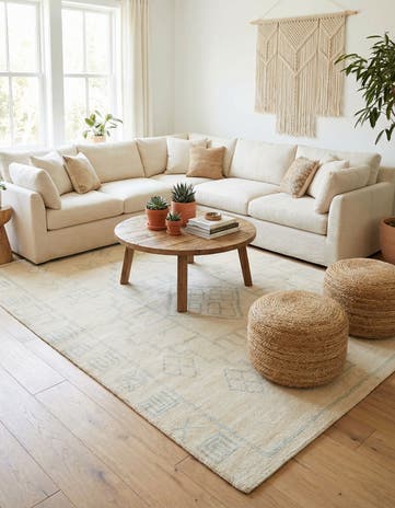 6' 7 x 9' 11 Hand Knotted Moroccan Wool Rug