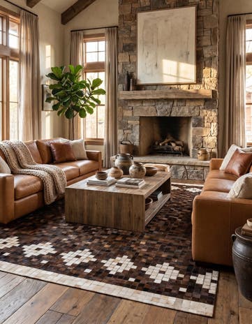 5' 1 x 8' Cowhide Stocks Rug