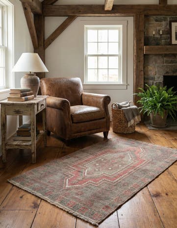 2' 10 x 4' 7 Hand Knotted Ultra Vintage Persian Wool Rug