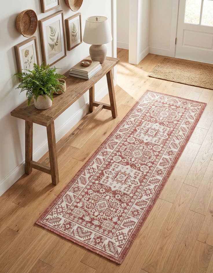 Detail image of 2' x 6'  Washable Aztec Indoor / Outdoor Runner Rug