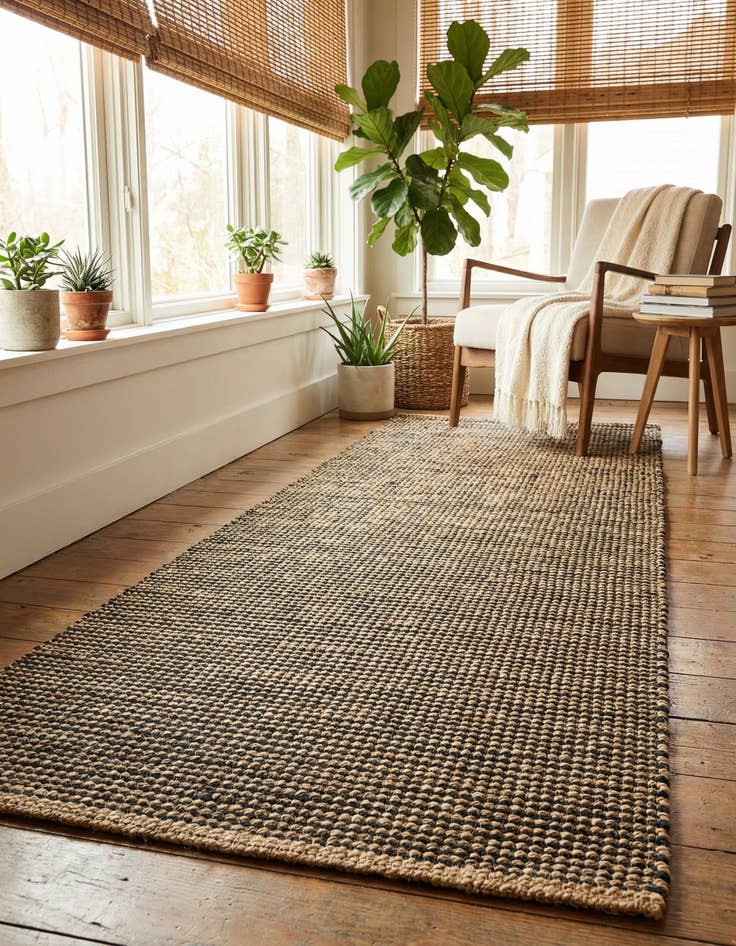 Detail image of 2' 7 x 12'  Hand Woven Palm Beach Jute Runner Rug