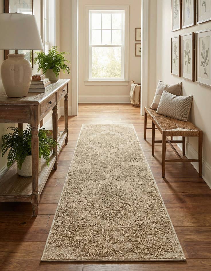 Detail image of 2' x 6' 1  Washable Traditional Indoor / Outdoor Runner Rug