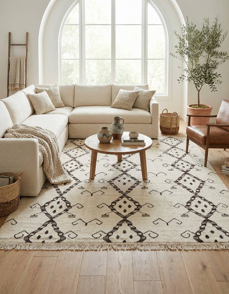 Detail image of 8' 3 x 9' 2  Hand Knotted Moroccan Wool Rug