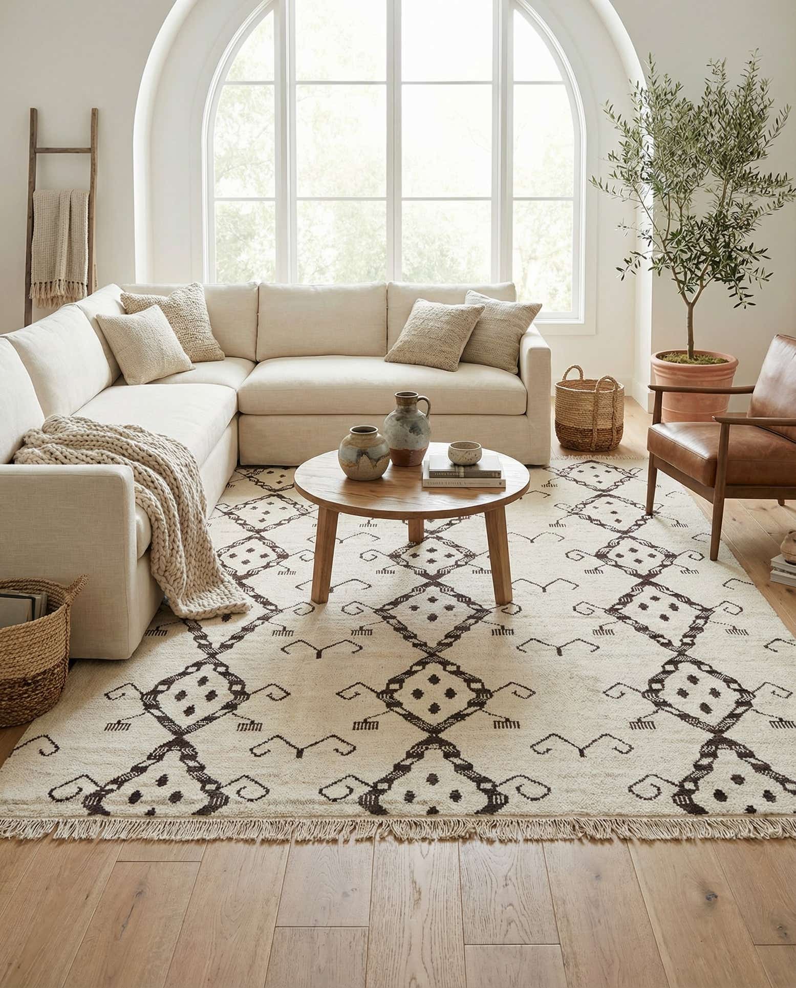 8' 3 x 9' 2 Hand Knotted Moroccan Wool Rug