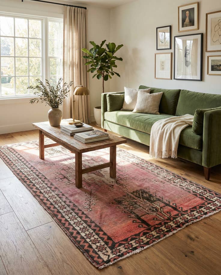 Detail image of 4' 1 x 6' 7 Hand Knotted Ultra Vintage Persian Wool Rug