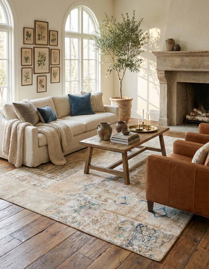 Detail image of  6' 8 x 10' 4  Hand Knotted Ultra Vintage Persian Wool Rug