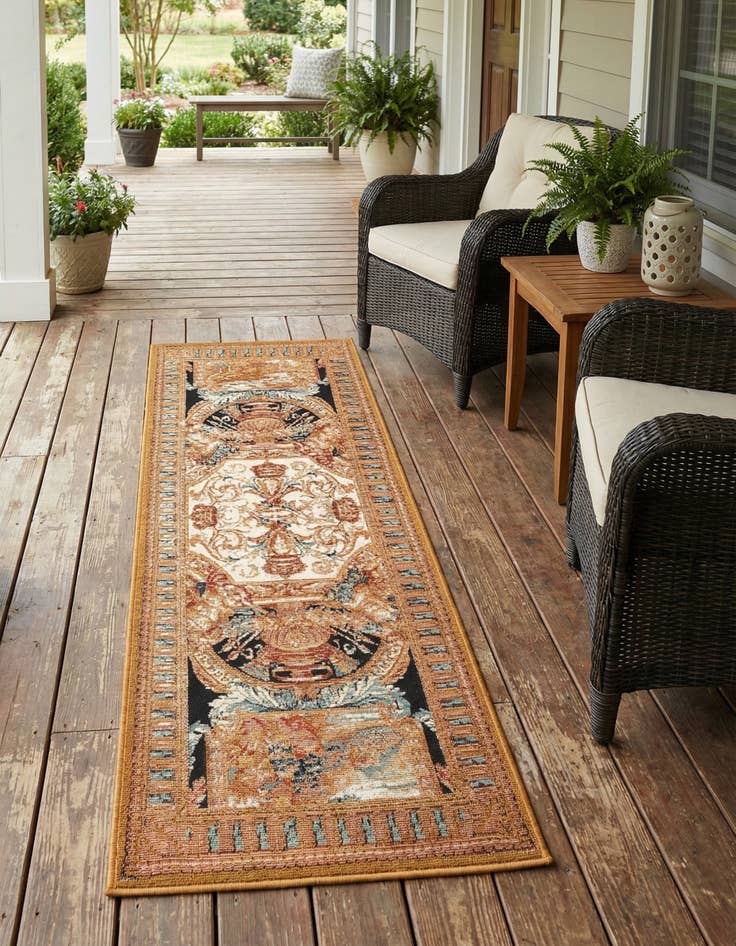 Detail image of 2' x 5' Easy-Clean Traditional Indoor / Outdoor Runner Rug