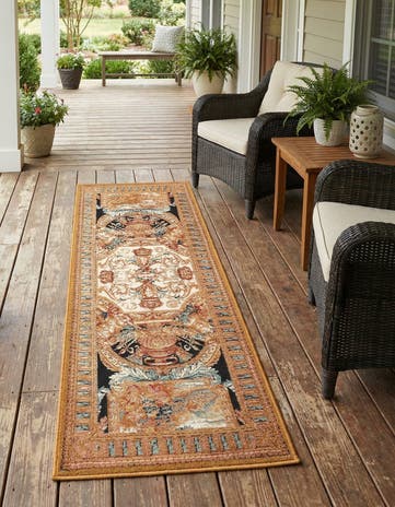 2' x 5' Easy-Clean Traditional Indoor / Outdoor Runner Rug
