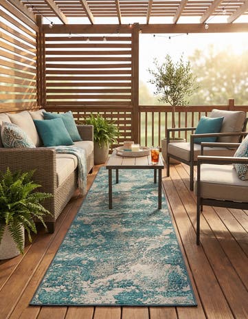 2' x 8' Easy-Clean Modern Indoor / Outdoor Runner Rug