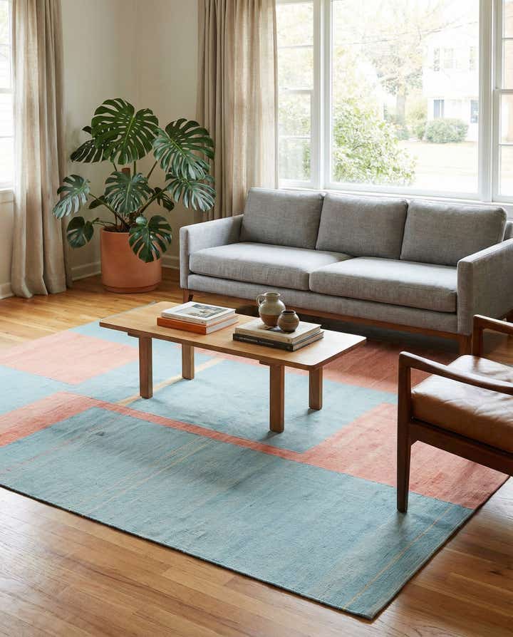 6' 7 x 9' 5 Hand Woven Kilim Modern Wool Rug