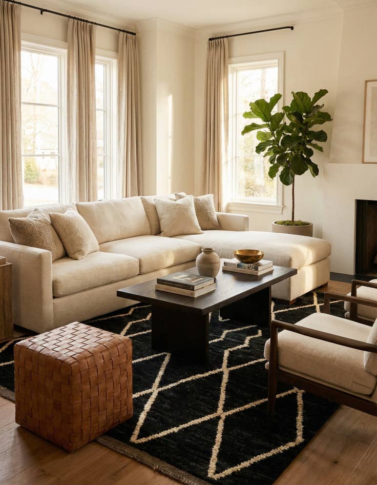 Detail image of  5' 4 x 6' 6  Hand Knotted Moroccan Wool Rug