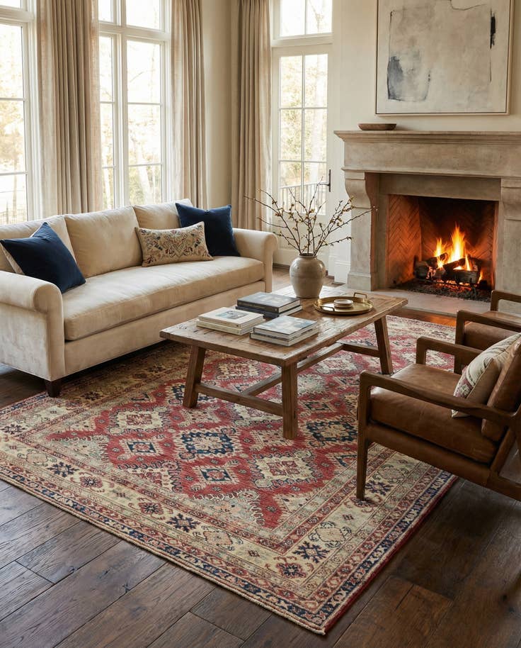 Detail image of 6' 4 x 10' 3 Hand Knotted Kazak Oriental Rug