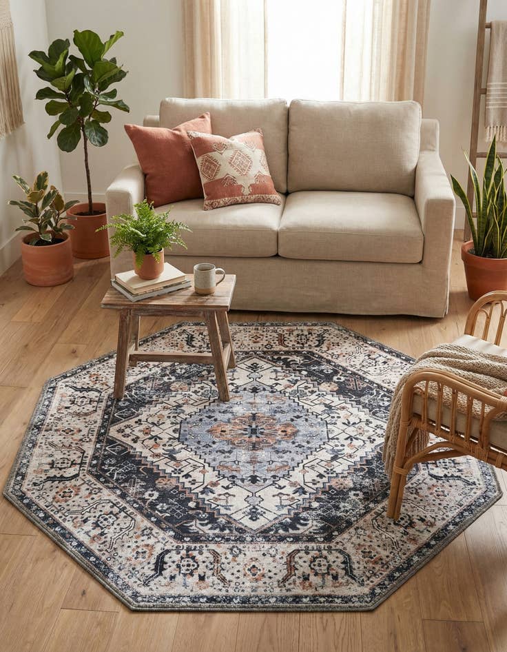 Detail image of 3' 3 x 3' 3 Yara Octagon Rug