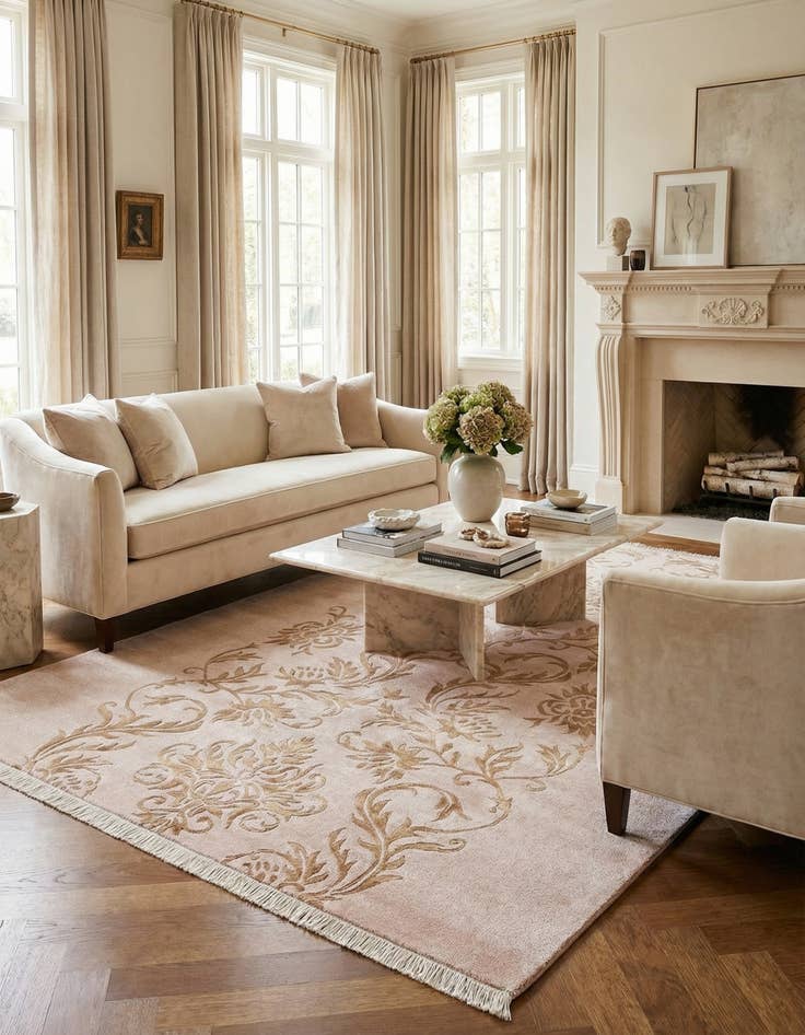 Detail image of  6' 11 x 10' 2  Hand Knotted Darya Wool Rug