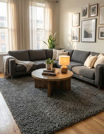 7' 10 x 10' Solid Shag Rug