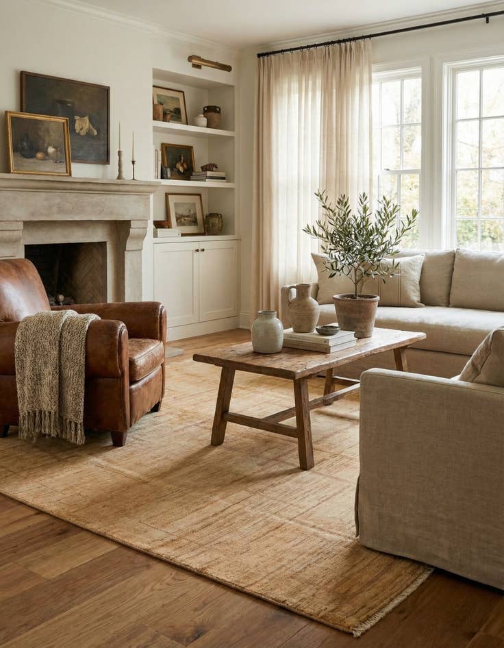 Detail image of 4' x 5' 9  Hand Knotted Modern Ziegler Rug