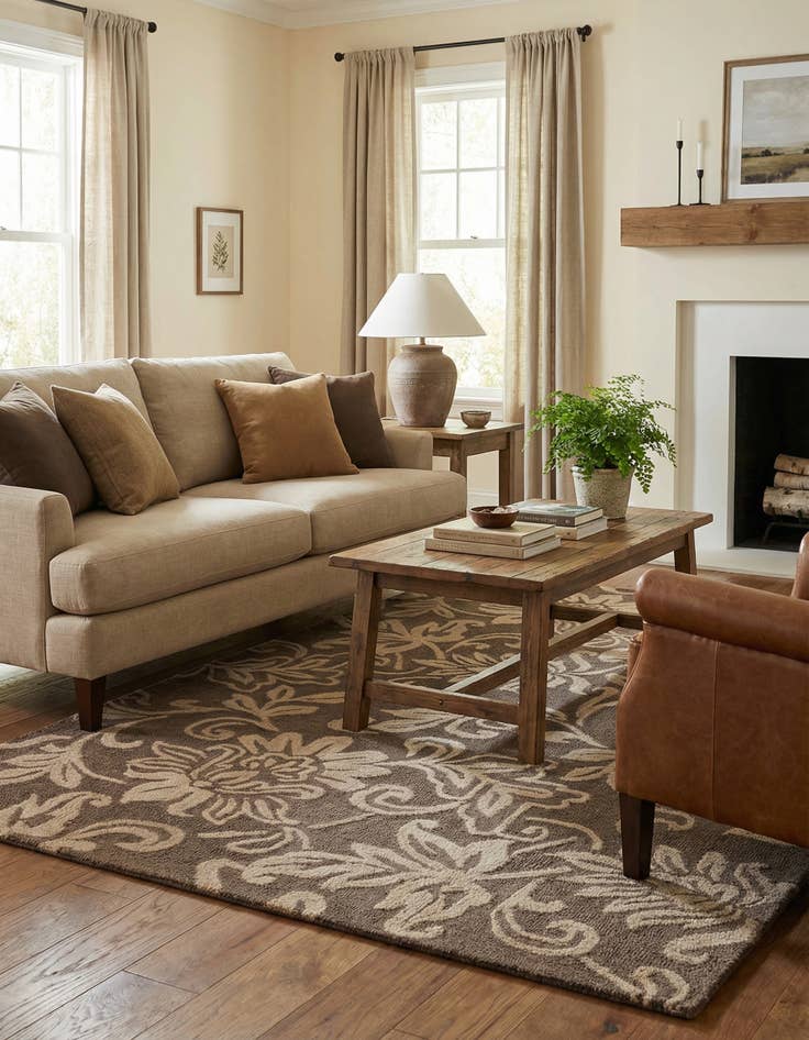 Detail image of 5' x 8' Agra Wool Rug