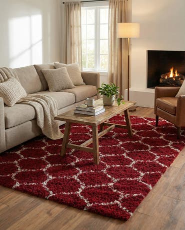  7' 10 x 10' Lattice Shag Rug