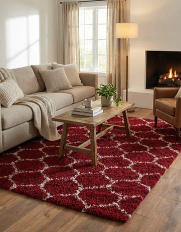7' 10 x 10' Lattice Shag Rug