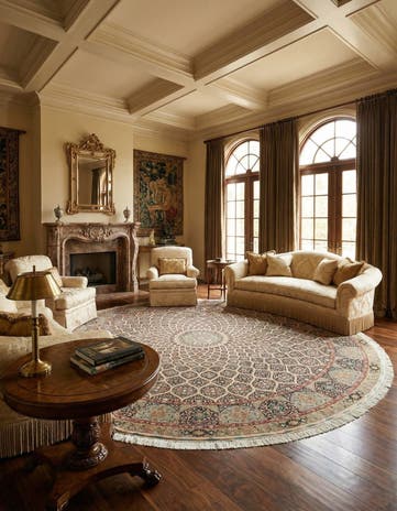 12' 10 x 12' 10 Hand Knotted Tabriz Persian Round Rug