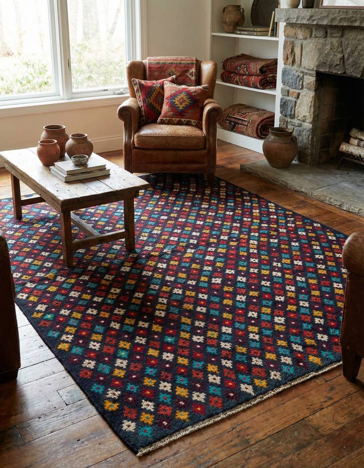 Detail image of 5' 3 x 6' 8  Hand Knotted Balouch Wool Rug