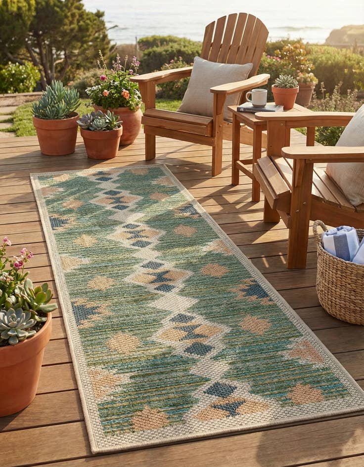 Detail image of 2' x 5'  Washable Baja Indoor / Outdoor Runner Rug