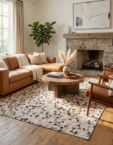 5' 2 x 7' 7 Cowhide Stocks Rug