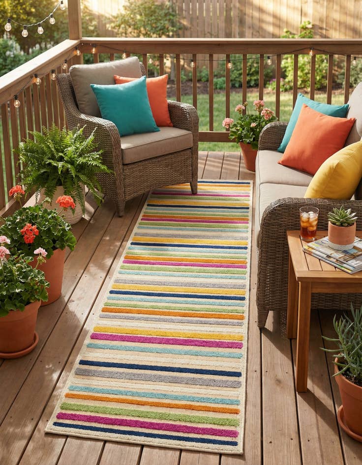 Detail image of 2' x 10' Easy-Clean Aruba Indoor / Outdoor Runner Rug