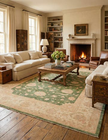 8' 3 x 11' 2 Hand Knotted Peshawar Ziegler Rug