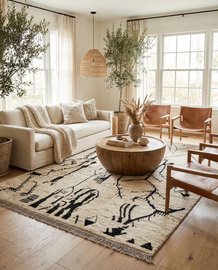 Detail image of 6' 8 x 9' 9 Hand Knotted Darya Wool Rug