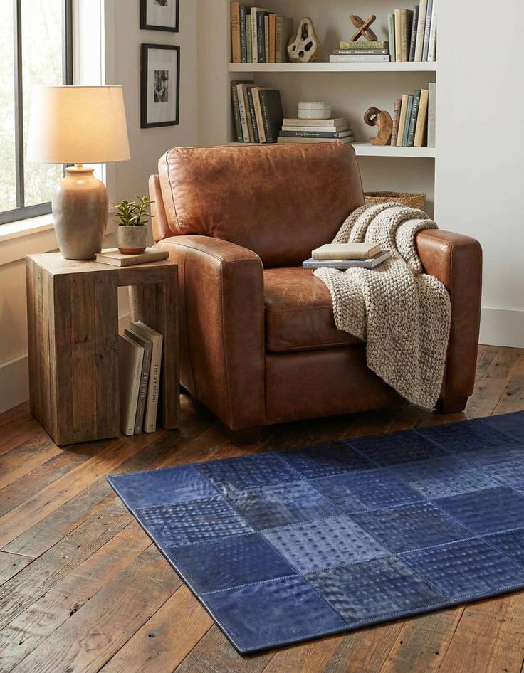 Detail image of 2' 1 x 3' 1 Cowhide Leather Rug