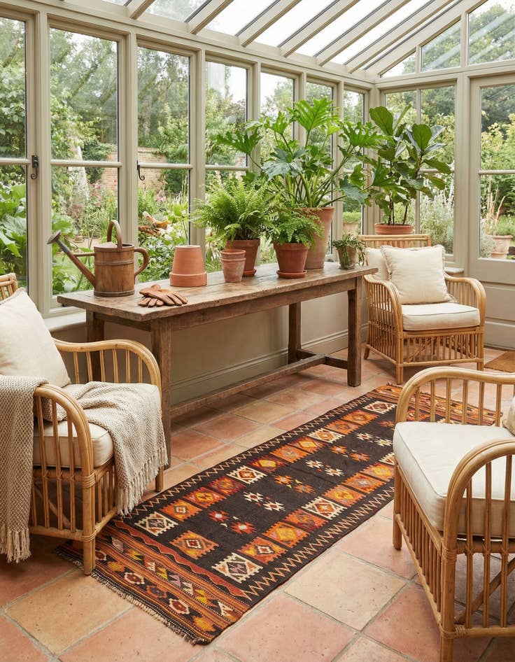 Detail image of 3' 1 x 10' 8  Hand Woven Kilim Fars Wool Runner Rug