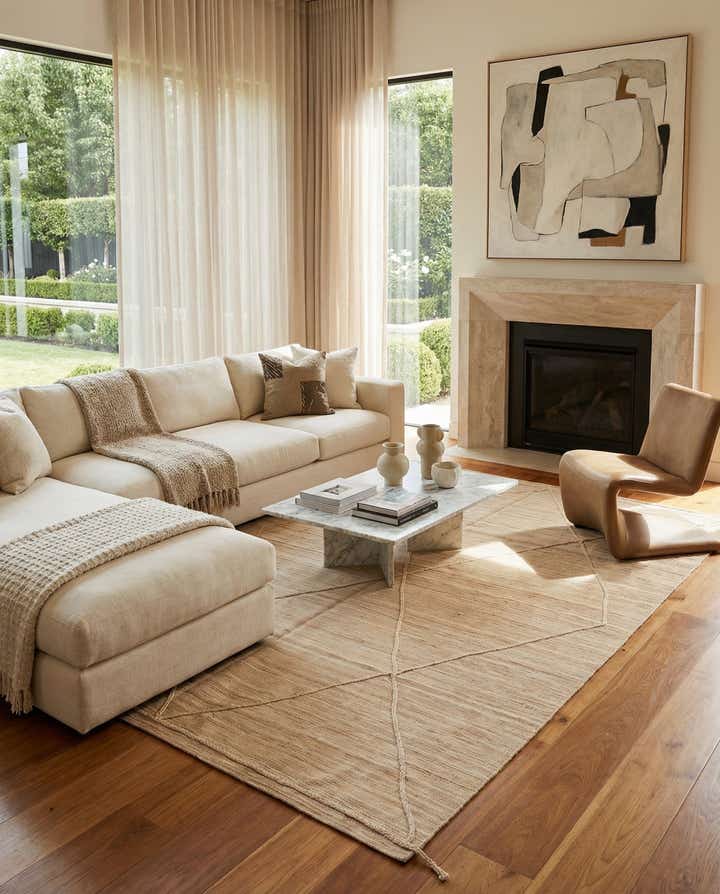 6' 4 x 9' 8 Hand Woven Kilim Modern Wool Rug