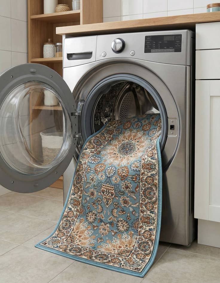 Detail image of  2' x 6' 1  Washable Traditional Indoor / Outdoor Runner Rug