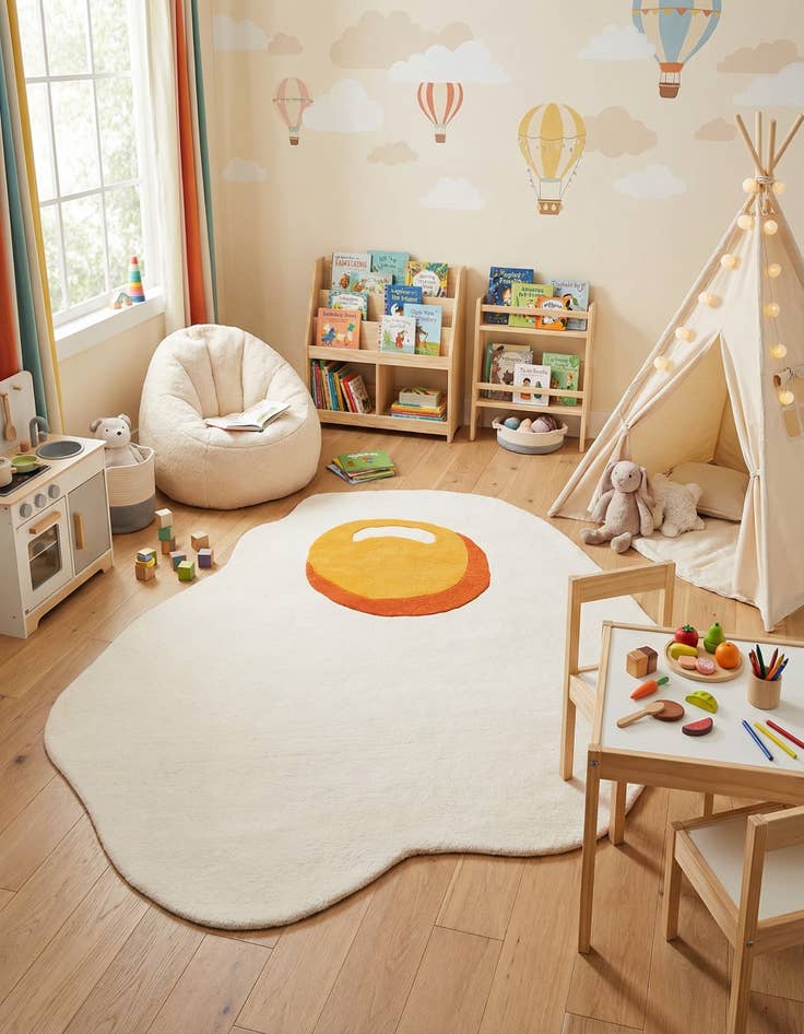 Detail image of 7' 10 x 7' 10 Playtime Kids Wool Freeform Rug