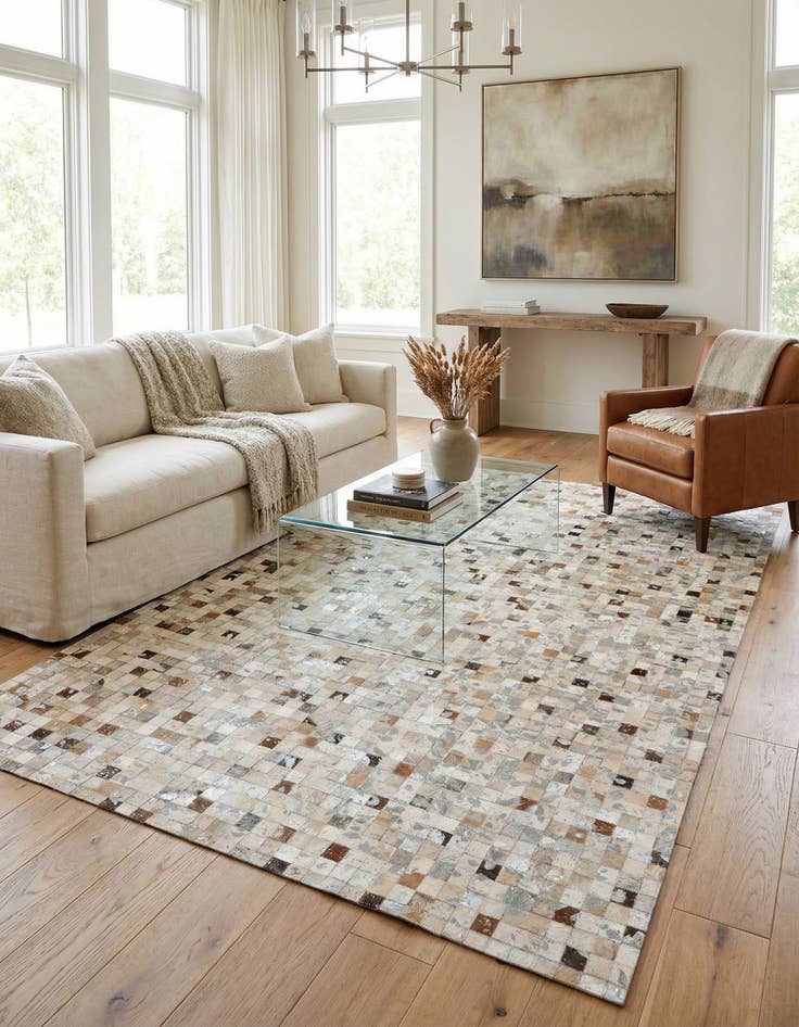 Detail image of 5' 1 x 7' 11 Cowhide Stocks Rug