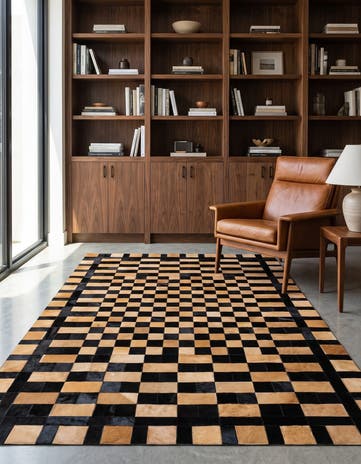 5' 1 x 8' Cowhide - Patchwork Rug