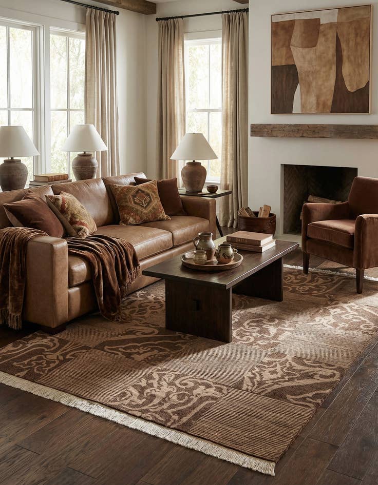 Detail image of  4' 11 x 6' 8  Hand Knotted Darya Wool Rug