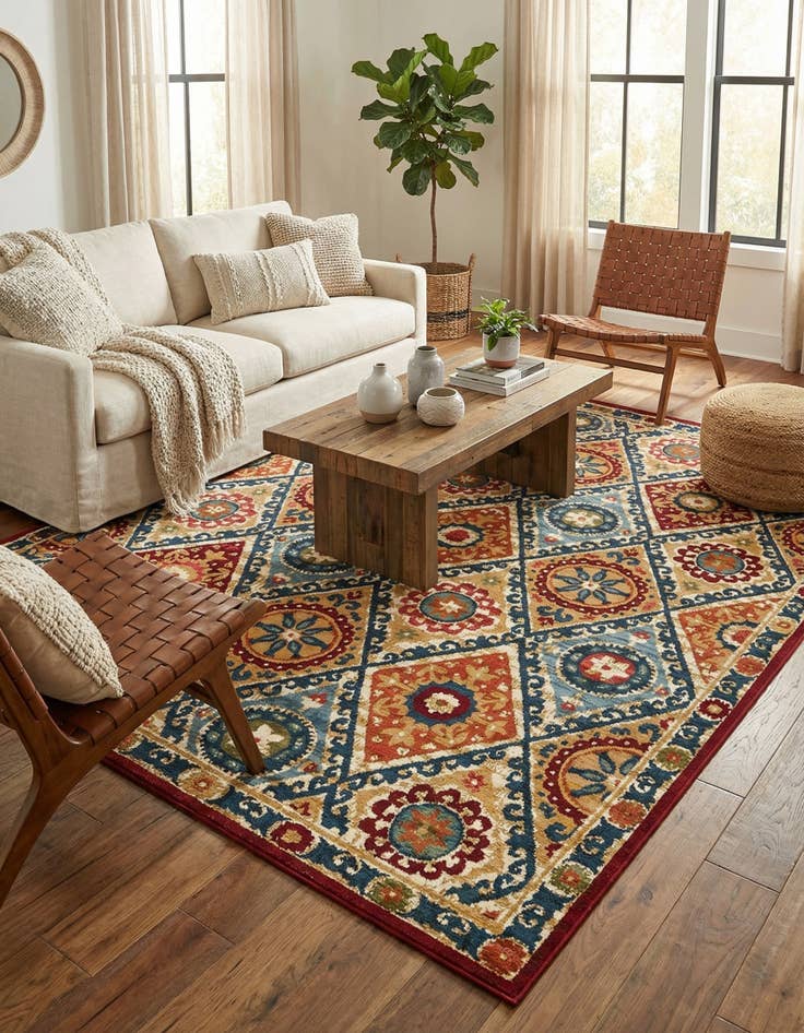 Detail image of  7' 10 x 10'  Washable Modern Indoor / Outdoor Rug