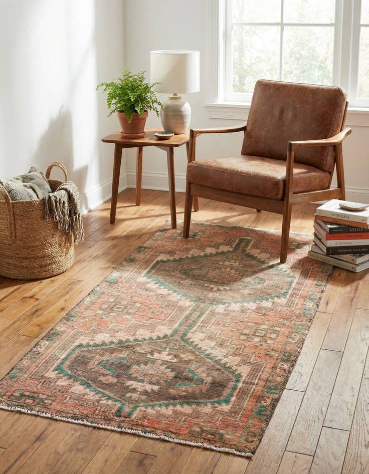 Detail image of 2' 10 x 5' 9  Hand Knotted Ultra Vintage Persian Wool Runner Rug