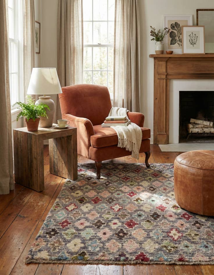 Detail image of 3' 3 x 4' 9  Hand Knotted Balouch Wool Rug