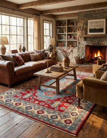 6' 8 x 9' 9 Hand Knotted Kazak Rug